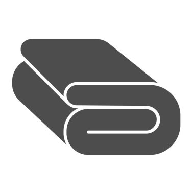 Havlu sert simgesi. Tekstil vektör çizimi beyaza izole edildi. Banyo kabartma tasarımı, web ve uygulama için tasarlanmış. Eps 10.