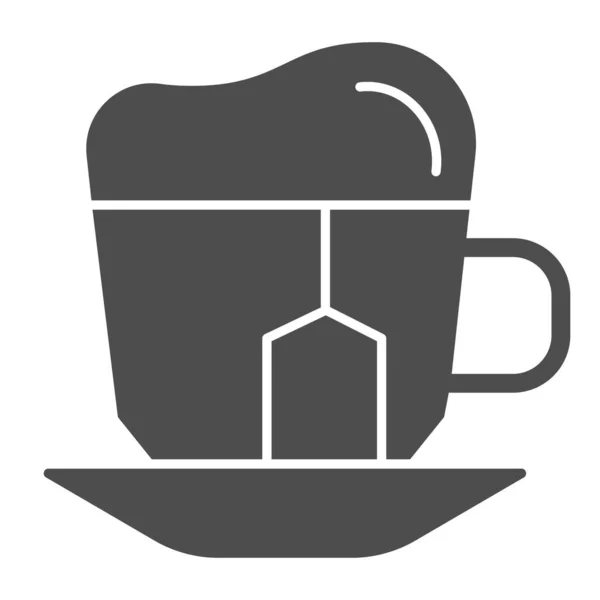 Iced tea solid icon. Cold tea vector illustration isolated on white. Cup of tea glyph style design, designed for web and app. Eps 10. — Stock Vector