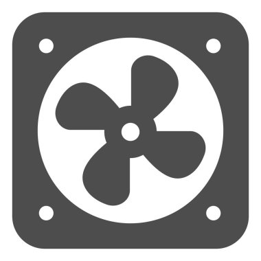 Araba vantilatörü sağlam bir ikonu soğutuyor. Radyatör fan vektör illüstrasyonu beyazda izole edildi. Araba parçası kabartma tasarımı, web ve uygulama için tasarlanmış. Eps 10.