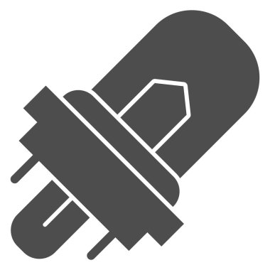 Baş lambası katı ikon. Otomobil ampul vektör çizimi beyaza izole edildi. Otomatik yönlendirilmiş ışık kabartma tasarımı, web ve uygulama için tasarlanmış. Eps 10.