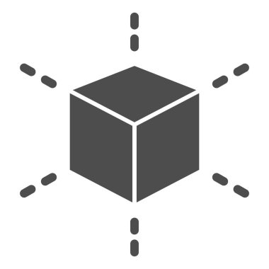 3 boyutlu küp katı simge modelleme. Beyaz üzerine izole edilmiş kare model vektör illüstrasyonu. 3 boyutlu grafik kabartma tasarımı, web ve uygulama için tasarlandı. Eps 10.