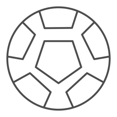 Futbol topu ince çizgi ikonu. Beyazda izole edilmiş futbol vektör çizimi. Oyun topu tasarımı, web ve uygulama için tasarlandı. Eps 10.