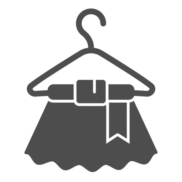 Jurk op hanger stevig icoon. Natte jurk vector illustratie geïsoleerd op wit. Stomerij glyph stijl ontwerp, ontworpen voor web en app. Eps 10. — Stockvector