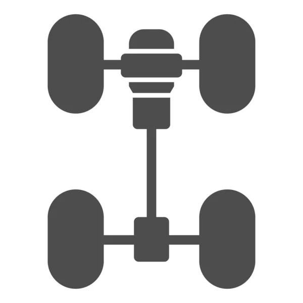 Chassis Auto solide Ikone. Automobil-Räder Mechanismus Vektordarstellung isoliert auf weiß. Autoteil-Glyphen-Design, entworfen für Web und App. Eps 10. — Stockvektor