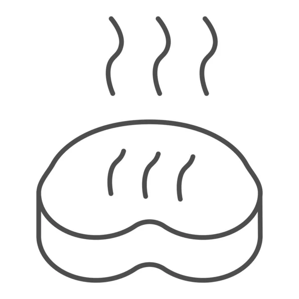 肉排细线图标.在白色上孤立的食物载体图解。烤箱轮廓设计,专为网页和应用程序设计.Eps 10. — 图库矢量图片