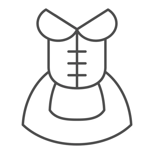 Donna tedesca vestito sottile icona linea. Illustrazione vettoriale femminile bavarese isolata su bianco. Costume tradizionale tedesco disegno stile contorno, progettato per il web e app. Eps 10 . — Vettoriale Stock