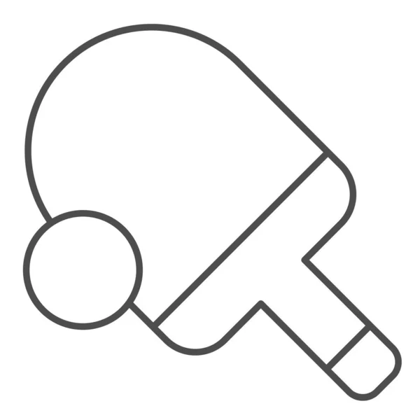 乒乓球细线图标.乒乓球矢量图形孤立在白色上.网球拍和球体轮廓设计,专为网络和应用设计.Eps 10. — 图库矢量图片