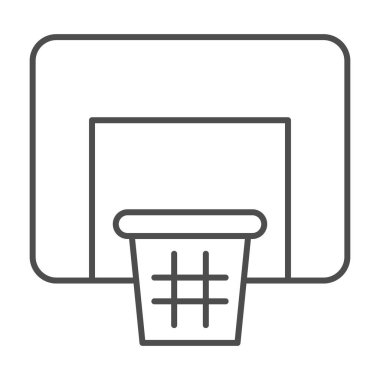 Basketbol net ince çizgi ikonu. Basket vektör illüstrasyonu beyaza izole edildi. Basketbol ekipmanları web ve uygulama için tasarlanmış tasarım tasarımı. Eps 10.
