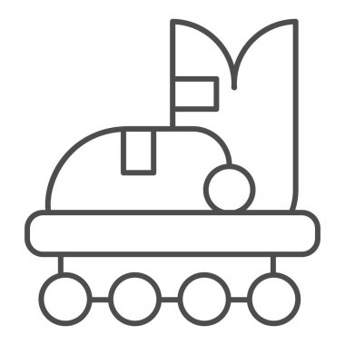 Paten ince çizgi ikonu. Tekerlekli ayakkabı çizimi beyaza izole edildi. Paten tasarımı, web ve uygulama için tasarlanmış. Eps 10.