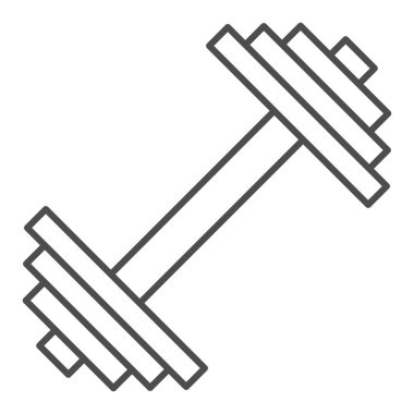 Aptal ince çizgi ikonu. Ağırlık vektör illüstrasyonu beyazda izole edildi. Vücut geliştirme ekipmanı tasarımı, web ve uygulama için tasarlanmış. Eps 10.