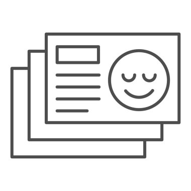 El ilanı ince çizgi simgesi. Beyaz üzerine izole edilmiş poster vektör illüstrasyonu. Broşür tanıtım tasarımı, web ve uygulama için tasarlanmış. Eps 10.