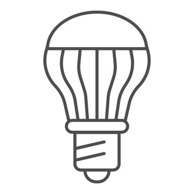 Enerji tasarrufu ampul ince çizgi simgesi. Enerji tasarruflu lamba vektör çizimi beyaza izole edildi. Elektrik tasarrufu lambası tasarımı, web ve uygulama için tasarlandı. Eps 10.