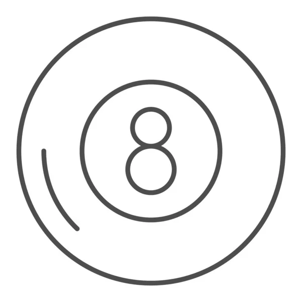 Biljart dunne lijn pictogram. Biljartbal vector illustratie geïsoleerd op wit. Acht bal outline stijl ontwerp, ontworpen voor web en app. Eps 10. — Stockvector