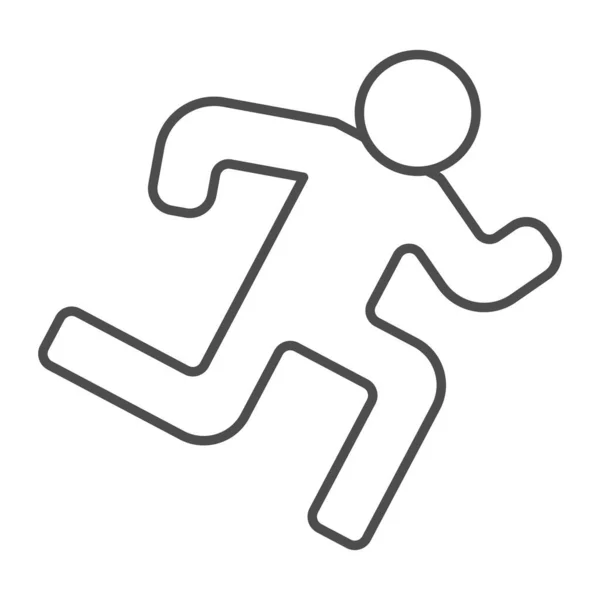 Runner Thin Line Icon. Vektor-Illustration auf Weiß isoliert ausführen. Athleten skizzieren Stil-Design, entworfen für Web und App. Eps 10. — Stockvektor