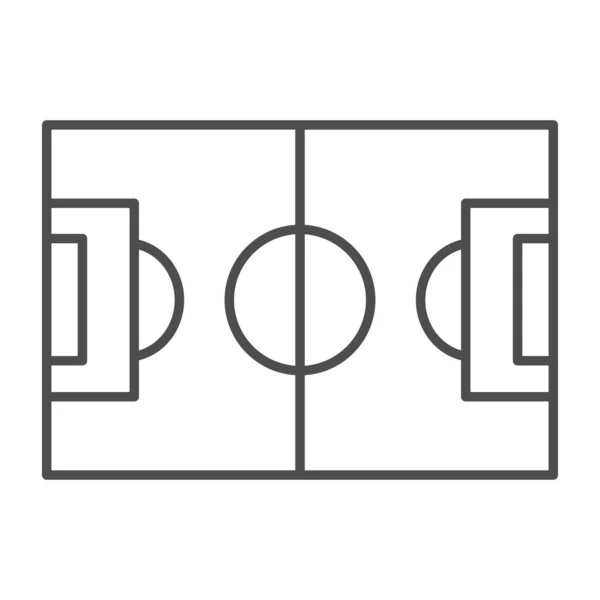 Футбольне поле тонка лінія значок. Крок Векторні ілюстрації ізольовані на білому. Дизайн контурного стилю стадіону, розроблений для веб та додатків. Епс 10 . — стоковий вектор