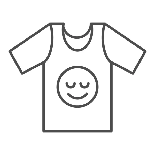 Футболка тонкої лінії значок. Сорочка зі смайликом Векторні ілюстрації ізольовані на білому. Літній одяг окреслює стиль дизайну, призначений для веб та додатків. Епс 10 . — стоковий вектор