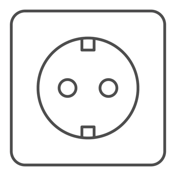 Socket thin line icon. Electrical vector illustration isolated on white. Power outline style design, designed for web and app. Eps 10. — Stock Vector