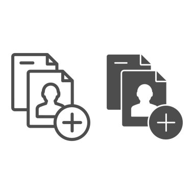 Dosya satırı ve sembol ekle. Beyaz üzerinde izole edilmiş anket listesi vektör çizimi. Kişisel belge tasarımı, web ve uygulama için tasarlanmış. Eps 10.