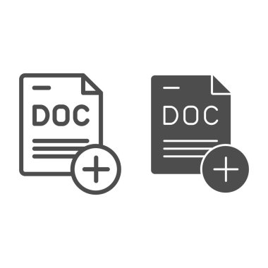 Belge satırı ve simge simgesi ekle. Beyaz üzerine izole edilmiş vektör illüstrasyonlu dosya. Web ve uygulama için tasarlanmış kağıt tasarımı ekle. Eps 10.