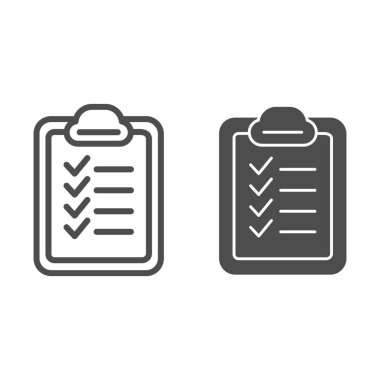 Kontrol çizgisi ve sembol simgesi. Beyaz üzerine izole edilmiş vektör illüstrasyonunu listele. Web ve uygulama için tasarlanmış Checkboard tasarımı. Eps 10.