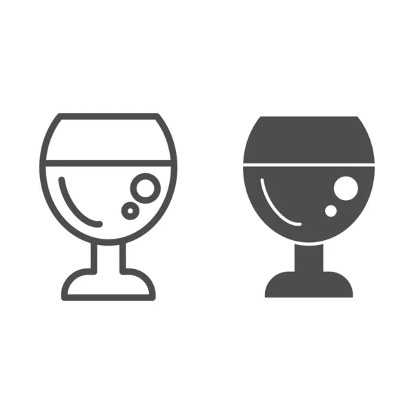 Şarap kadehi ve glifin simgesi. Beyaz üzerine izole edilmiş vektör illüstrasyonu iç. Alkol tasarımı, web ve uygulama için tasarlanmış. Eps 10. — Stok Vektör