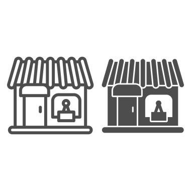 Çizgiyi ve simgeyi sakla. Gösterge vektör illüstrasyonu beyazda izole edildi. Dükkan tasarımı, web ve uygulama için tasarlanmış. Eps 10.