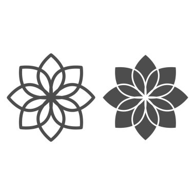 Lotus çizgisi ve sembol. Çiçek vektör illüstrasyonu beyaza izole edildi. Çiçek tasarımı, web ve uygulama için tasarlanmış. Eps 10.