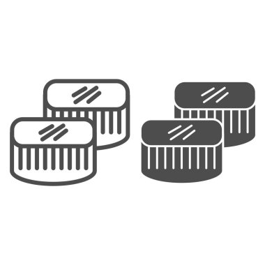 Suşi sırası ve sembol. Beyazda izole edilmiş Asya besin vektörü çizimi. Deniz ürünleri tasarımı, web ve uygulama için tasarlanmış. Eps 10.