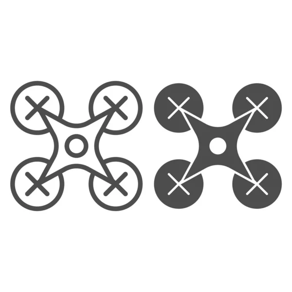 Línea de drones e icono de glifo. Ilustración vectorial de aviones aislada en blanco. Diseño de estilo de esquema de helicóptero, diseñado para web y aplicación. Eps 10 . — Archivo Imágenes Vectoriales