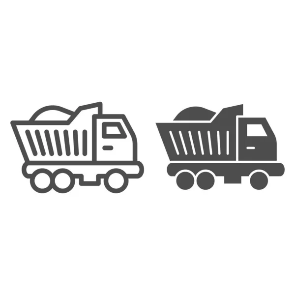 LKW-Linie und Glyphen-Symbol. Van-Vektor-Illustration isoliert auf weiß. LKW-Design im Umriss, entworfen für Web und App. Eps 10. — Stockvektor