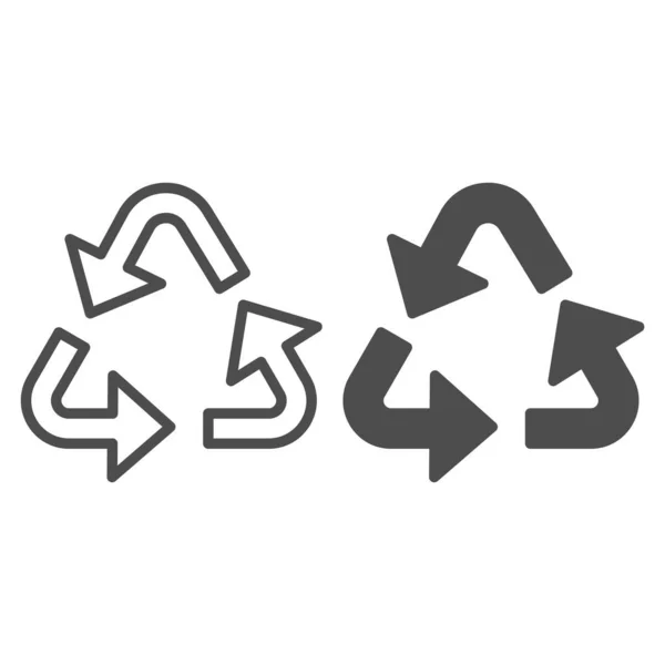 Recycle lijn en glyph pictogram. Hergebruik vectorillustratie geïsoleerd op wit. Cycle symbool outline stijl ontwerp, ontworpen voor web en app. Eps 10. — Stockvector