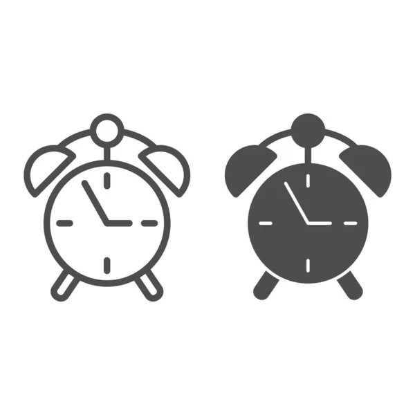 Línea de reloj despertador e icono de glifo. Ver ilustración vectorial aislado en blanco. Diseño de estilo de contorno de tiempo, diseñado para web y aplicación. Eps 10 . — Archivo Imágenes Vectoriales