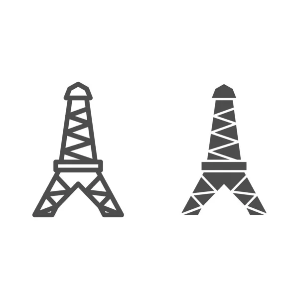 Γραμμή πύργου του Άιφελ και ανάγλυφο εικονίδιο. Παρίσι διανυσματική απεικόνιση απομονωμένη σε λευκό. Γαλλική αρχιτεκτονική περίγραμμα στυλ σχεδιασμού, σχεδιασμένο για web και app. Eps 10. — Διανυσματικό Αρχείο