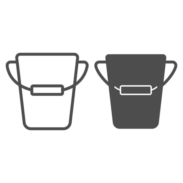 Linha de balde e ícone de glifo. Ilustração do vetor do aparelho isolado no branco. Pail design estilo esboço, projetado para web e app. Eps 10 . —  Vetores de Stock