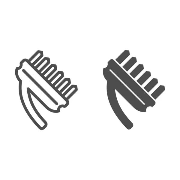 Cleaning brush line and glyph icon. Household vector illustration isolated on white. Bristle outline style design, designed for web and app. Eps 10. — Stock Vector