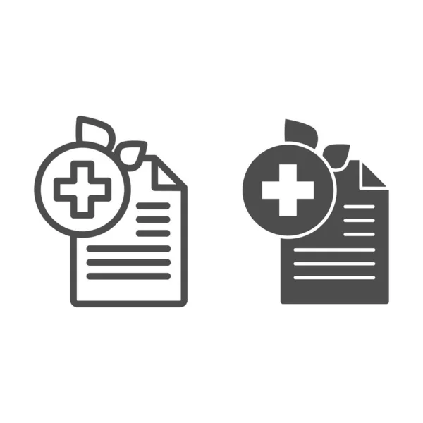 Medical prescription line and glyph icon. Doctor recipe vector illustration isolated on white. Document outline style design, designed for web and app. Eps 10. — Stock Vector