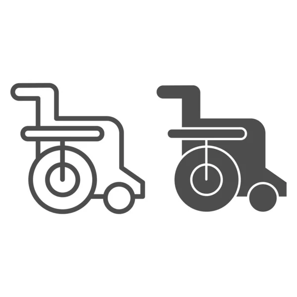 Disabled chair line and glyph icon. Wheelchair vector illustration isolated on white. Handicapped outline style design, designed for web and app. Eps 10. — Stock Vector