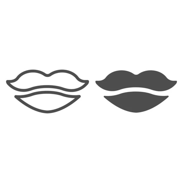 Linha de lábios e ícone de glifo. Ilustração do vetor bucal isolado em branco. Lábios menina design estilo esboço, projetado para web e app. Eps 10 . —  Vetores de Stock