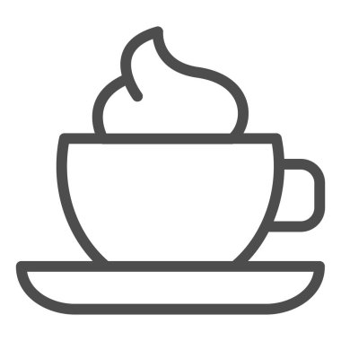 Krema kremalı kahve fincanı. Köpük vektör illüstrasyonlu kahve fincanı beyaza izole edilmiş. Web ve uygulama için tasarlanmış tasarım tasarımı için. Eps 10.