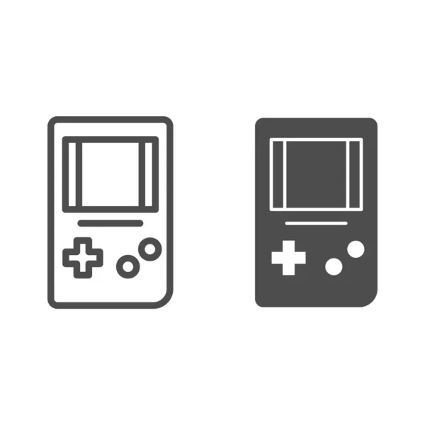 Tetris line and glyph icon. Game console vector illustration isolated on white. Gaming outline style design, designed for web and app. Eps 10. — Stock Vector