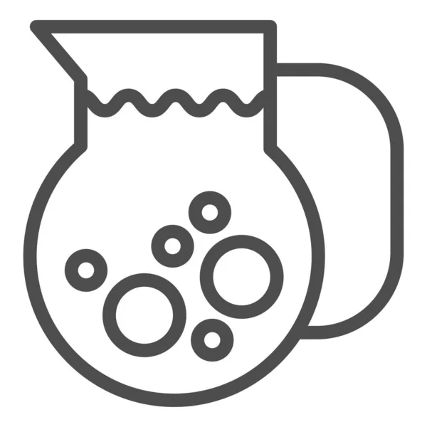 Icône de ligne de cruche de limonade. Illustration vectorielle de boissons fraîches isolée sur blanc. Juice jug design de style contour, conçu pour le web et l'application. Eps 10 . — Image vectorielle