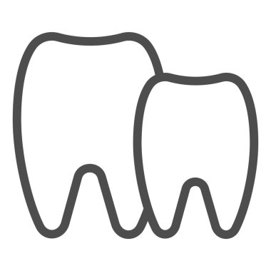 Diş çizgisi simgesi. Diş vektörü illüstrasyonu beyaza izole edildi. Diş bakımı tasarımı, web ve uygulama için tasarlanmış. Eps 10.