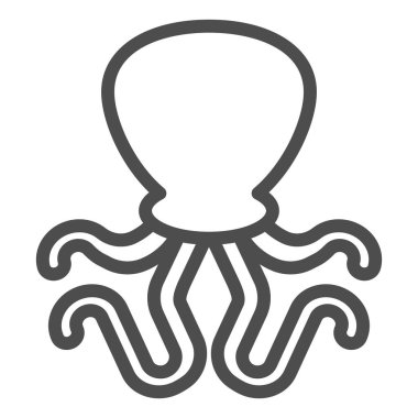 Ahtapot çizgi ikonu. Hayvan vektör illüstrasyonu beyaza izole edildi. Deniz ürünleri tasarımı, web ve uygulama için tasarlanmış. Eps 10.