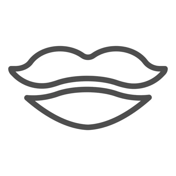 Ícone de linha de lábios. Ilustração do vetor bucal isolado em branco. Lábios menina design estilo esboço, projetado para web e app. Eps 10 . —  Vetores de Stock