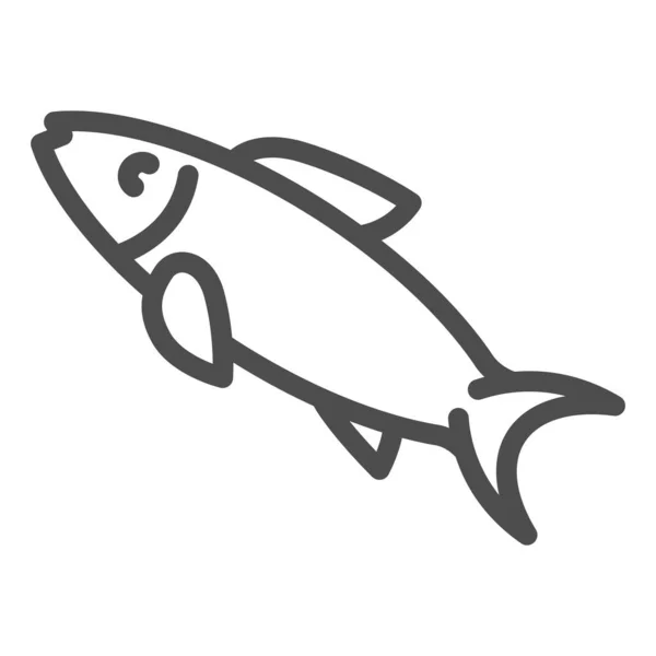 Ícone de linha de peixe arenoso. Ilustração do vetor alimentar aquático isolado em branco. Design de estilo de esboço de frutos do mar, projetado para web e aplicativo. Eps 10 . —  Vetores de Stock