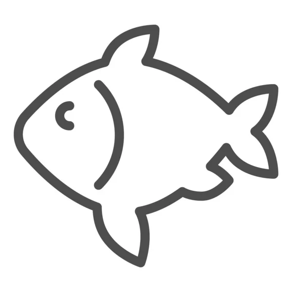 鯉魚のラインアイコン。シーフードベクトル図白で隔離された。Webやアプリ用に設計されたフードアウトラインスタイルのデザイン。Eps 10. — ストックベクタ