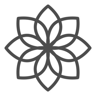 Lotus hattı ikonu. Çiçek vektör illüstrasyonu beyaza izole edildi. Çiçek tasarımı, web ve uygulama için tasarlanmış. Eps 10.