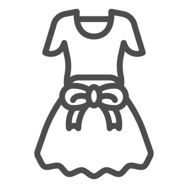 Pruva çizgisi simgesiyle giyin. Kızlar giysi vektör illüstrasyonunu beyaza izole etti. Kadın giyim tasarımı web ve uygulama için tasarlanmış. Eps 10.