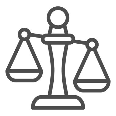 Terazi çizgisi simgesi. Beyaz üzerinde izole edilmiş vektör illüstrasyonunu ölçeklendirir. Ağırlık tasarımı, web ve uygulama için tasarlanmış. Eps 10.