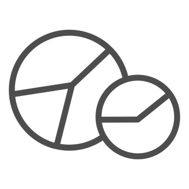 Pasta çizelgesi simgesi. Çember grafik vektör çizimi beyaza izole edildi. Web ve uygulama için tasarlanmış diyagram tasarımı. Eps 10.